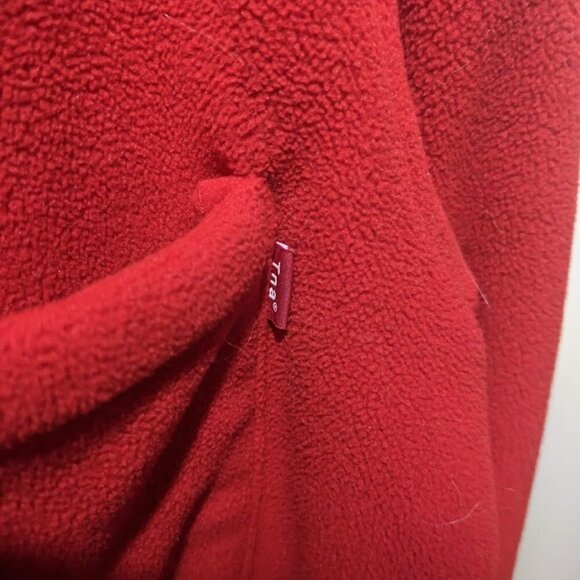 Aritzia Tna | Polar Button-Up Micro Fleece Shirt in Red - Picture 6 of 9